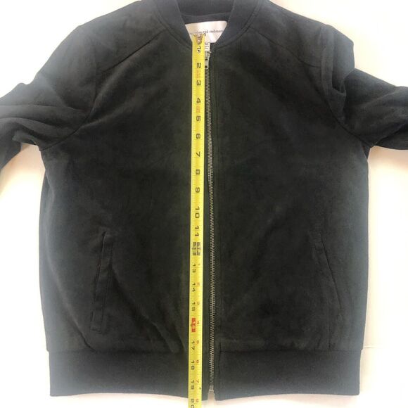 cupcakes and cashmere Faux Suede Black Zip Up Jacket Medium - Picture 9 of 10